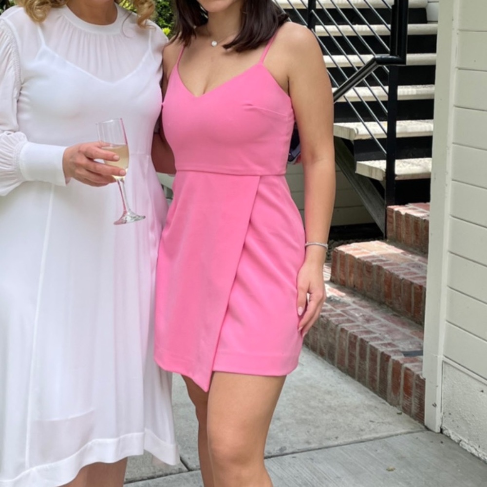 French Connection- Whisper Sleeveless Asymmetric Hem Mini Dress